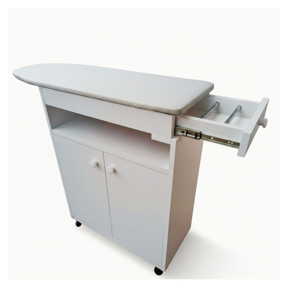 Planchador de ropa blanco con cajones Tapiz superior blanco elegante 3 Planchador de ropa blanco con cajones Tapiz superior blanco elegante - Imagen 3