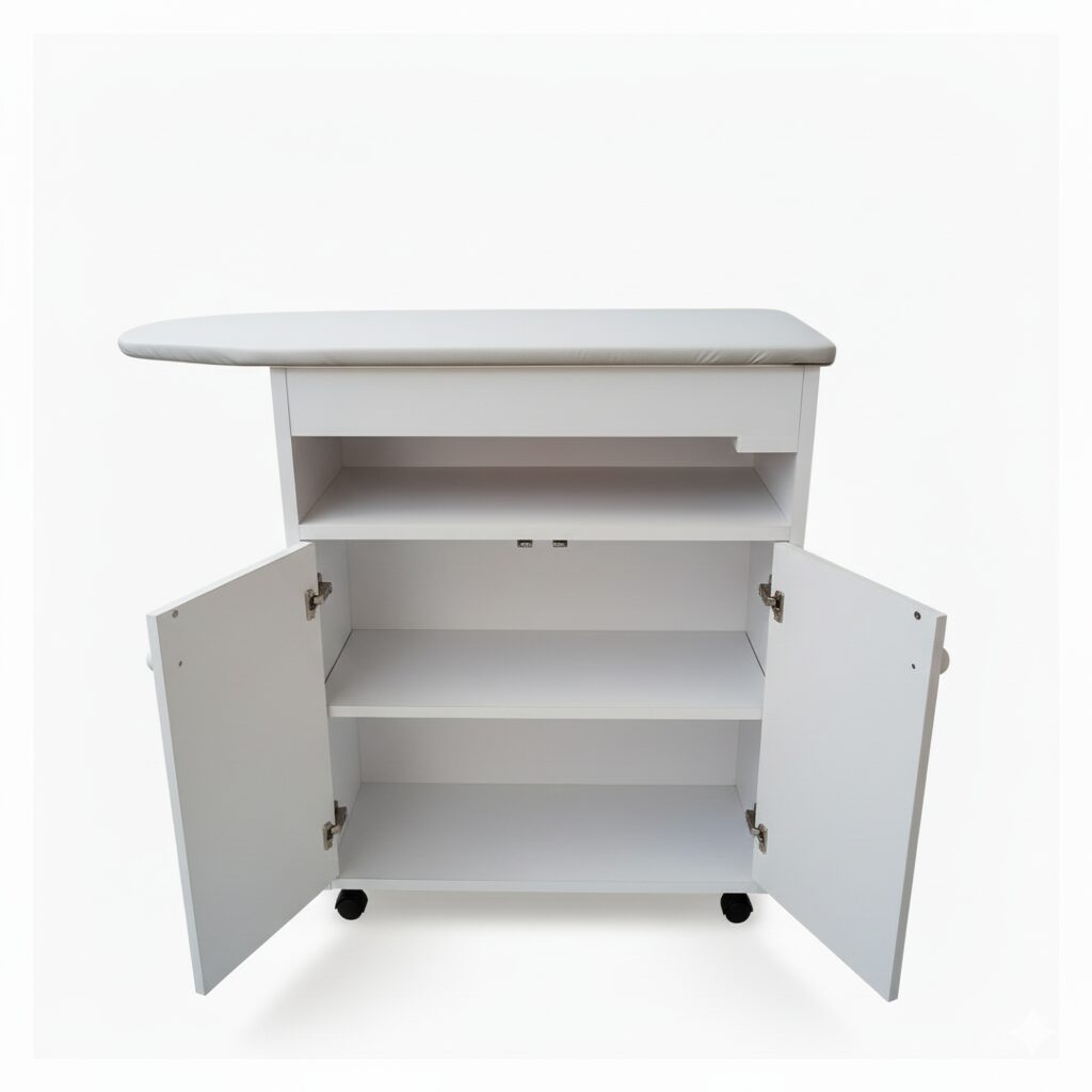 Planchador de ropa blanco con cajones Tapiz superior blanco elegante 2 Planchador de ropa blanco con cajones Tapiz superior blanco elegante - Imagen 2