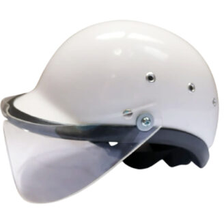 Casco de moto Chopper Tipo policía Blanco Con Visor