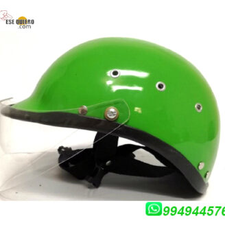 CASCO DE MOTO TIPO POLICÍA CON VISOR VERDE LIMÓN
