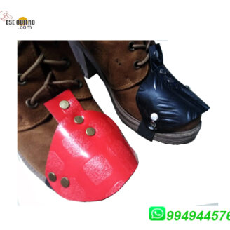 PROTECTOR DE ZAPATOS EN CUERINA ROJO Y NEGRO