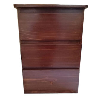 Velador Mesa De Noche En Madera Color Caoba Con Cajones