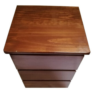 Velador Mesa De Noche En Madera Color Caoba Con Cajones - Imagen 2