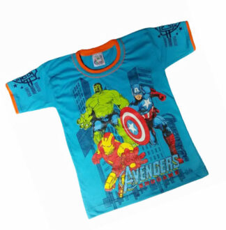 Polo Manga Corta De Niño Avengers En Turquesa