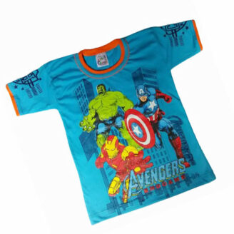 Polo Manga Corta De Niño Avengers En Turquesa