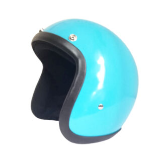 Casco de moto tipo vespa en turquesa - Imagen 2