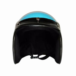 Casco de moto tipo vespa en turquesa - Imagen 3