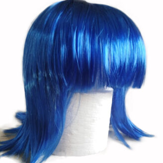 Peluca sintética azul corta