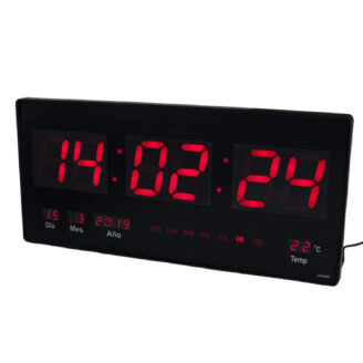 Reloj Digital De Pared Calendario Temperatura 48x25cm Grande