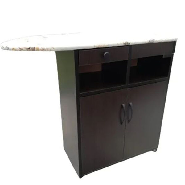 Mesa Planchador  en caoba Rodante Con Gabinetes