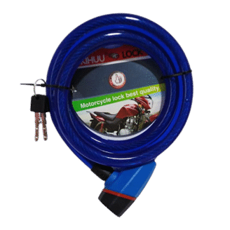Cadena De Seguridad para motos o bicicletas 1.5Mts en acero Trenzado Azul