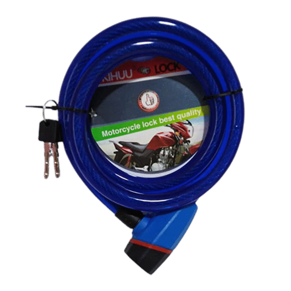 Cadena De Seguridad para motos o bicicletas 1.5Mts en acero Trenzado Azul
