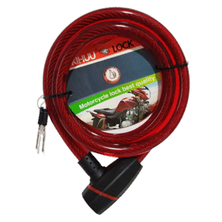 Cadena De Seguridad para motos o bicicletas 1.5Mts en acero Trenzado Rojo