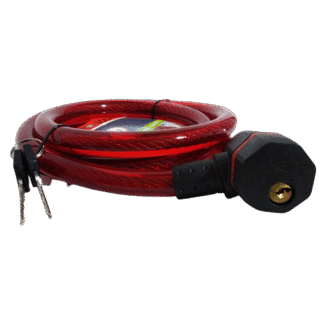 Cadena De Seguridad para motos o bicicletas 1.5Mts en acero Trenzado Rojo - Imagen 3