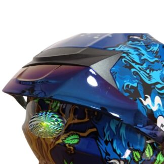 Casco de moto articulado Certificado Androneda doble visor HD azul - Imagen 4