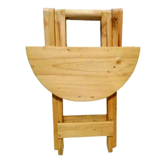 Mesa plegable en madera redonda color natural 60 x60cm - Imagen 2