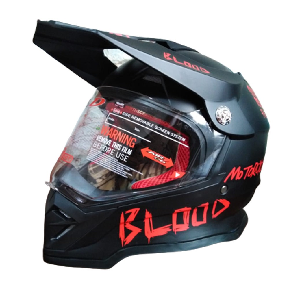 Casco motocross Certificacion DOT con visor en negro mate 1 Casco motocross Certificacion DOT con visor en negro mate