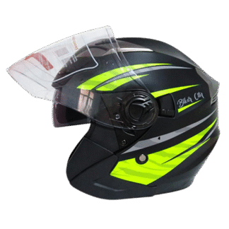 Casco De Moto Abierto Skuat Jet Doble Visor Verde - Imagen 2