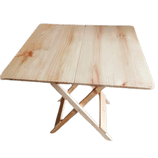Mesa plegable en madera cuadrada natural 60x60cm