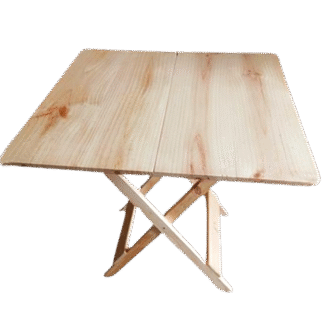 Mesa plegable en madera cuadrada natural 60x60cm