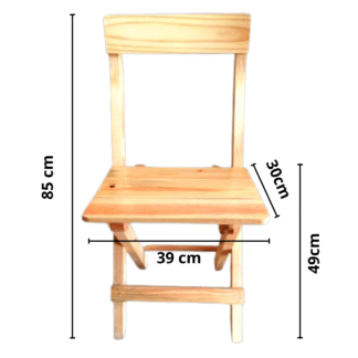 Silla plegable de madera en natural - Imagen 2