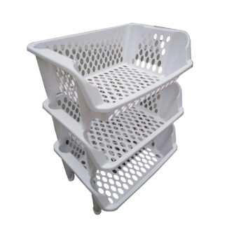 Verdulero Rodante Con Cestas En Blanco Para Cocina