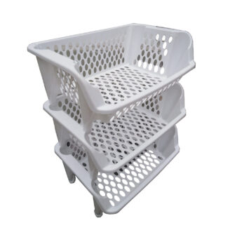 Verdulero Rodante Con Cestas En Blanco Para Cocina