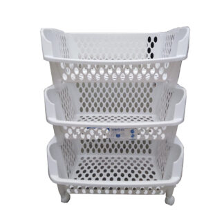 Verdulero Rodante Con Cestas En Blanco Para Cocina - Imagen 3