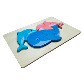 Rompecabeza de bebe Delfines en Madera - Imagen 3