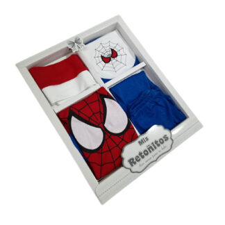 Ajuar de bebe Spiderman para niños en rojo - Imagen 3