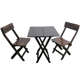 Juego Comedor Plegable cuadrado pequeño Con Sillas En Marron