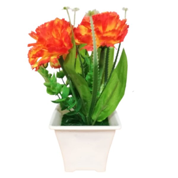 Planta Artificial con maceta en naranja