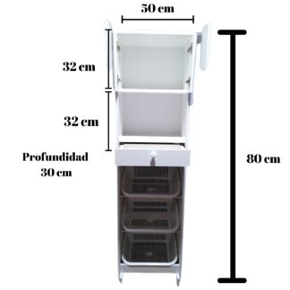 Verdulero Alacena Mueble De Cocina Canasta Gabinete Blanco - Imagen 5