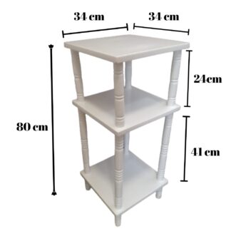 Mesa Lateral auxiliar Tunner Multiuso madera pino en blanco - Imagen 4
