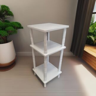Mesa Lateral auxiliar Tunner Multiuso madera pino en blanco - Imagen 5