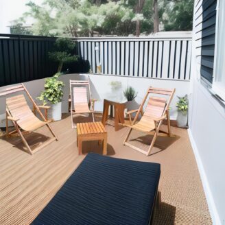 Juego de terraza de silla plegables perezosas con mesa de centro