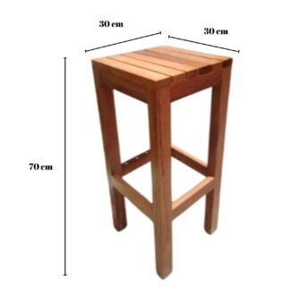Banco alto de madera Noruega natural - Imagen 4