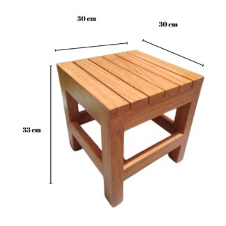 Banquito de madera Alpina cuadrado en caramelo - Imagen 2