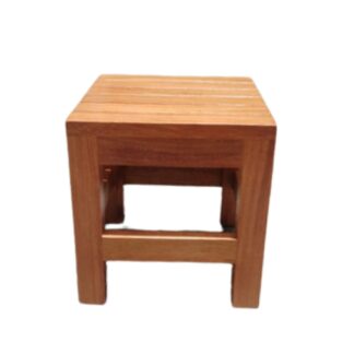 Banquito de madera Alpina cuadrado en caramelo - Imagen 4