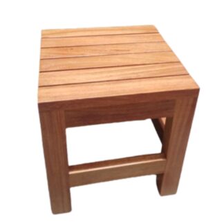 Banquito de madera Alpina cuadrado en caramelo - Imagen 3