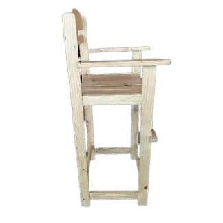 Silla alta para niños en mesa comedor natural - Imagen 2