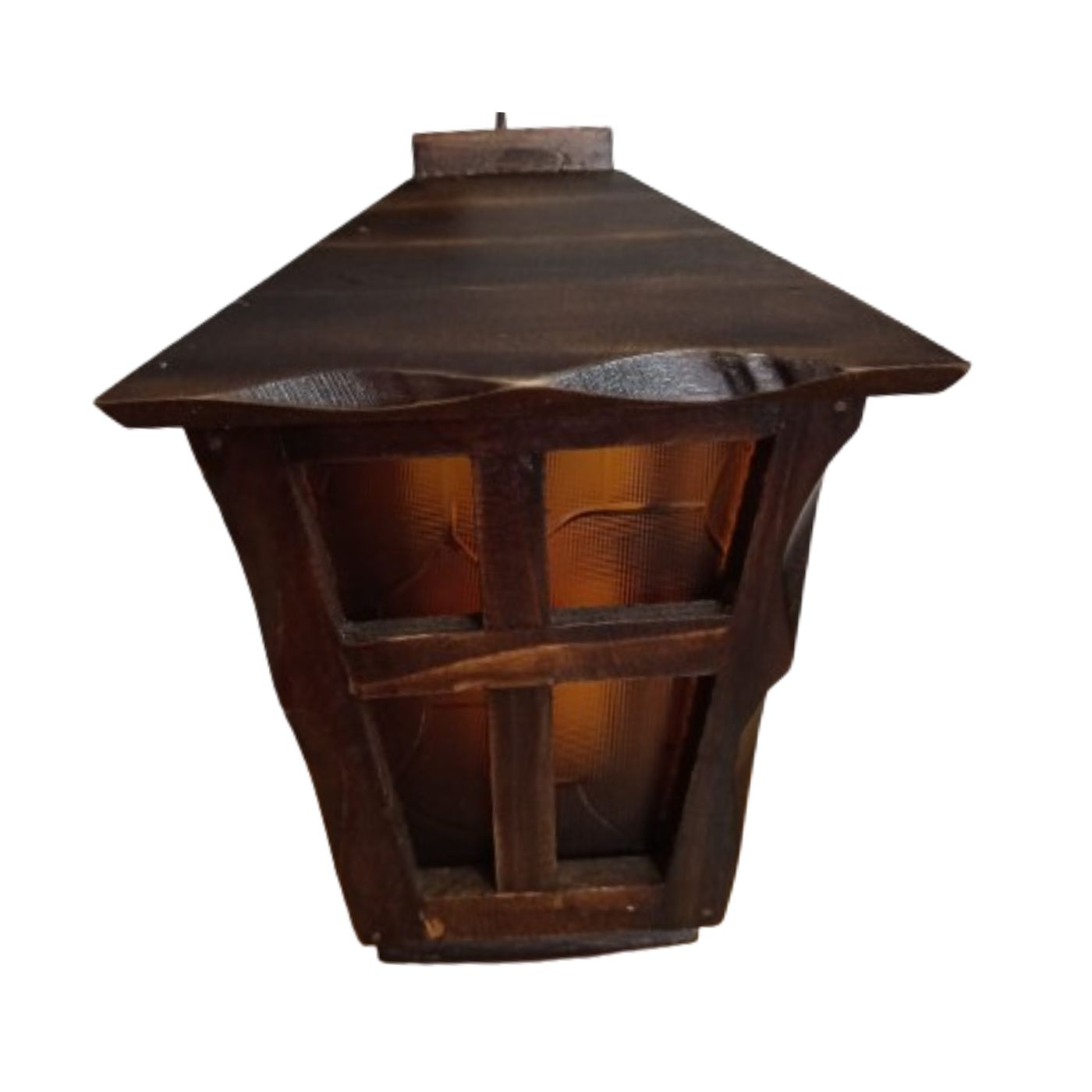 Farol de madera Hechizada con base marron 3 Farol de madera Hechizada con base marron - Imagen 3