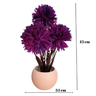 Arreglo floral Crisantemo Purpura con maceta - Imagen 4