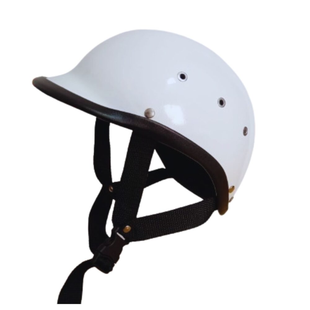 Casco de moto Chopper Tipo policía Blanco