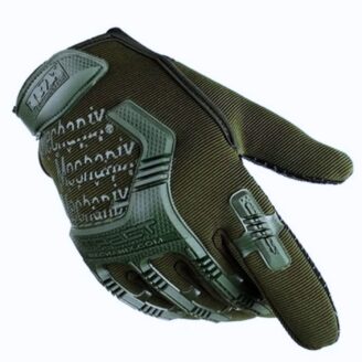 Guantes de moto Longin con nudillos en verde