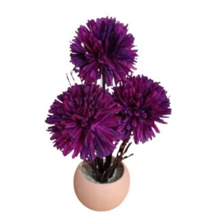 Arreglo floral Crisantemo Purpura con maceta - Imagen 2