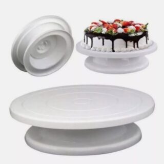 Porta torta Giratoria para decoracion de pastel en blanco