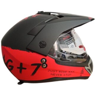 Casco motocross con dole visor en rojo - Imagen 3