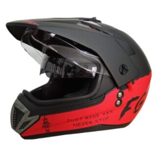 Casco motocross con dole visor en rojo - Imagen 6