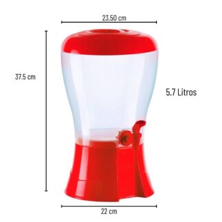 Dispensador Balde de agua para mesa Rojo 5.7 litros elegante - Imagen 2